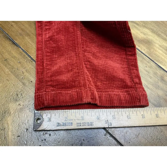 Judy Blue High Rise Button Fly Red Rust Corduroy Ankle Straight Pants Size 9/29 - Picture 12 of 13
